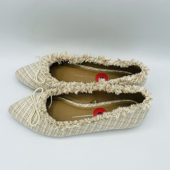 Report Shoes Womens Size 6 Beige Flats Distressed Loafers Pointed Slip On - Picture 6 of 11